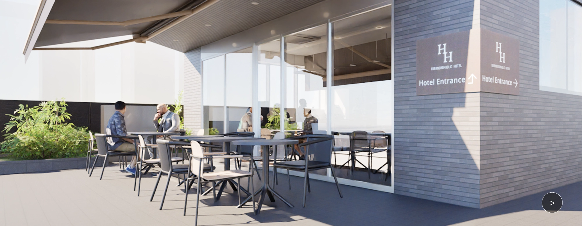 テラス席を備えた開放的なカフェ＆BAR